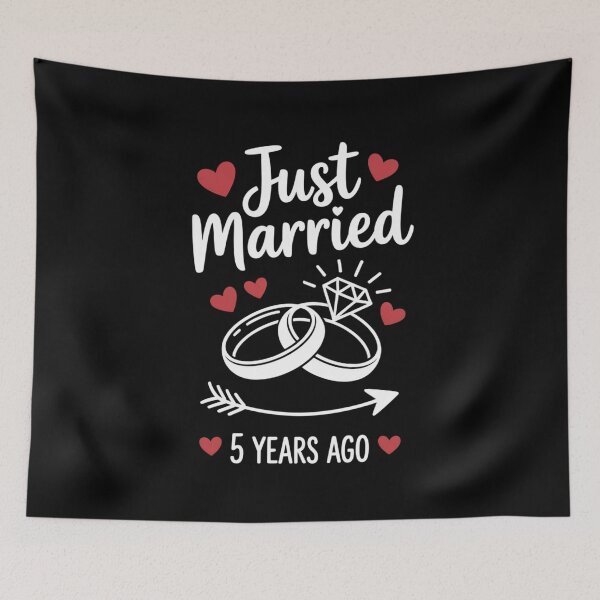 Item preview, Just Married 5 Years Ago Anniversary Wedding Rings Design designed and sold by Gogetgiggles.