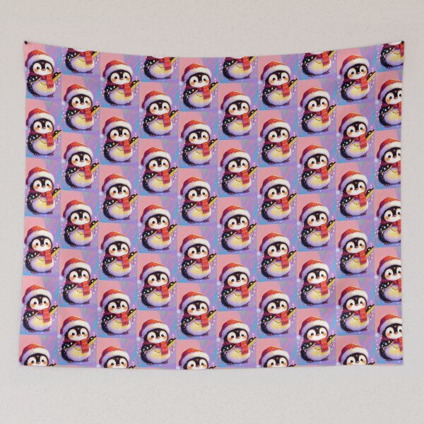 Aperçu de l'œuvre Baby Penguin Christmas Je t’aime créée et vendue par Design-Curios.