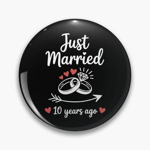 Item preview, Just Married 10 Years Ago Anniversary Wedding Rings Design designed and sold by Gogetgiggles.