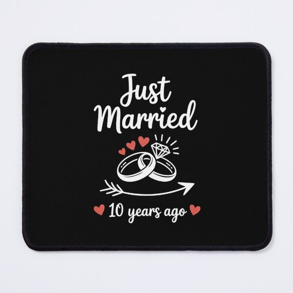 Item preview, Just Married 10 Years Ago Anniversary Wedding Rings Design designed and sold by Gogetgiggles.