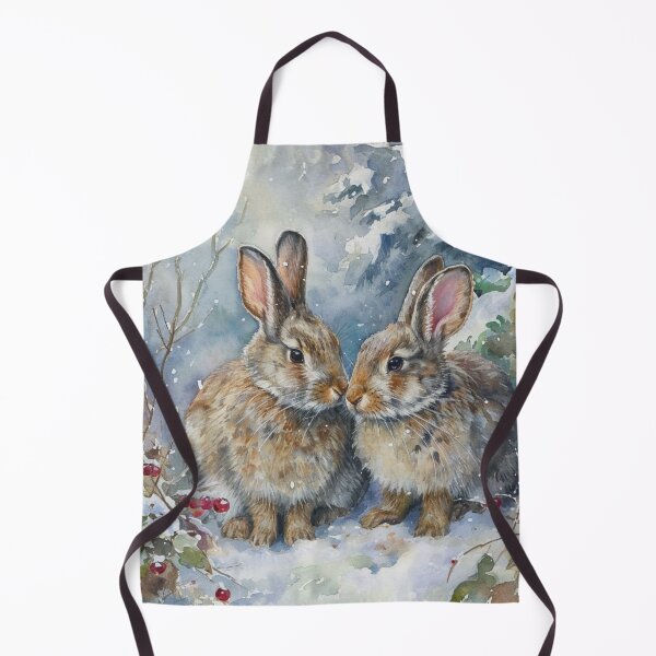 Item preview, Rabbits in a Winter Garden designed and sold by Myra365Art.