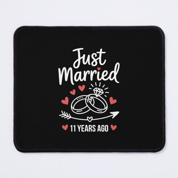 Item preview, Just Married 11 Years Ago Anniversary Wedding Rings Design designed and sold by Gogetgiggles.