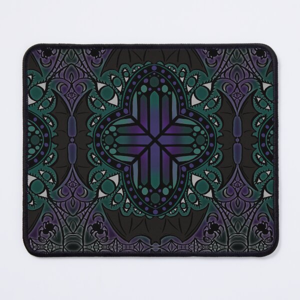 Item preview, Gothic Vampire Cathedral Stained Glass Teal designed and sold by JamieWetzel.