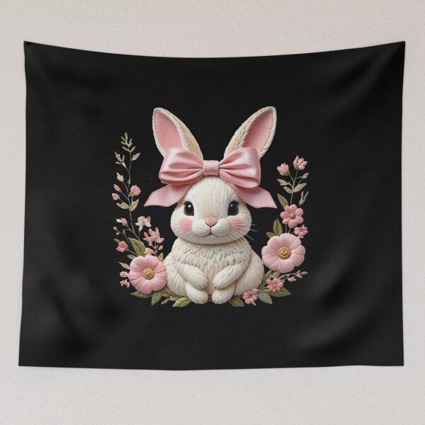 Item preview, Chibi Bunny with Big Pink Bow t-shirt  designed and sold by Alicjareign.