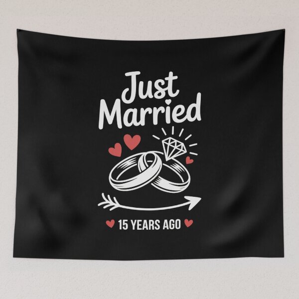 Item preview, Just Married 15 Years Ago - Wedding Rings and Love Design designed and sold by Gogetgiggles.