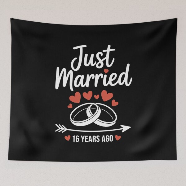 Item preview, Just Married 16 Years Ago - Wedding Rings and Love Design designed and sold by Gogetgiggles.