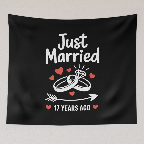 Item preview, Just Married 17 Years Ago - Wedding Rings and Love Design designed and sold by Gogetgiggles.