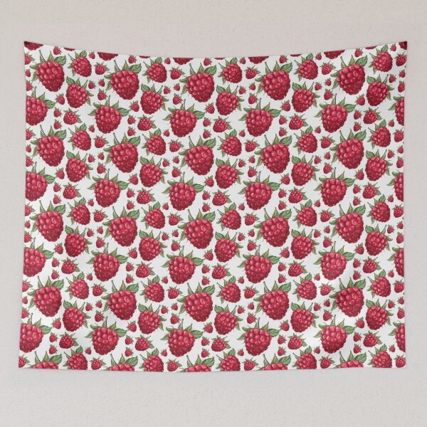 Item preview, Raspberry Digital Pattern Hand Painted Illustration by Dina Stoianova designed and sold by Dina Stoianova.