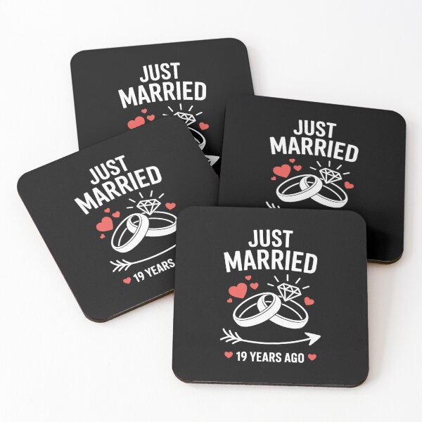 Item preview, Just Married 19 Years Ago - Wedding Rings and Love Design designed and sold by Gogetgiggles.