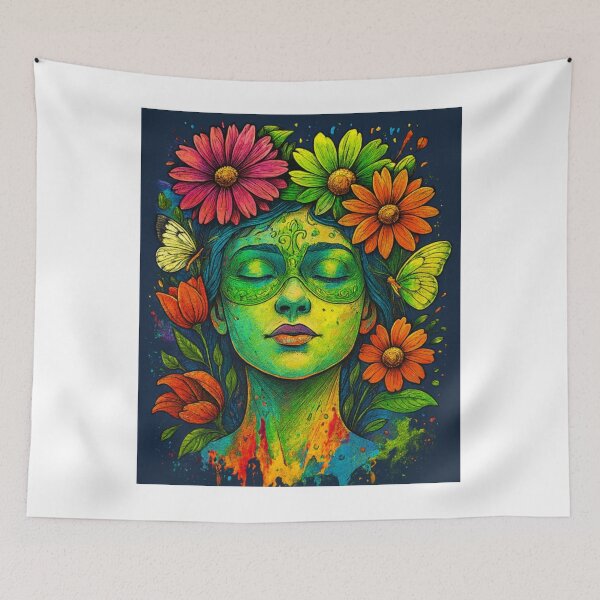 Item preview, A dreamy girl is holding some Daisy flowers ? designed and sold by Madebypiyu.