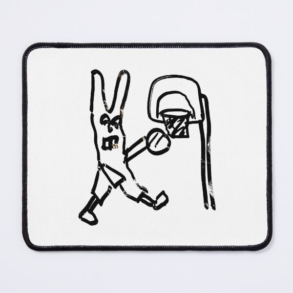 Item preview, Basketball Bunny Doodle - Basketball Hare Cool Bunny designed and sold by The Sticker Bureau.