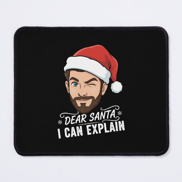 Item preview, Dear Santa, I Can Explain – Winking Man in Santa Hat designed and sold by mergmart.