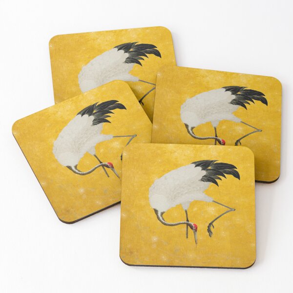 Item preview, Golden Japanese Crane Art designed and sold by Vintage by Kaya.