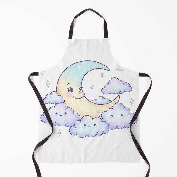 Item preview, Cute Crescent Moon Surrounded by Soft Clouds designed and sold by CosmicCutouts.