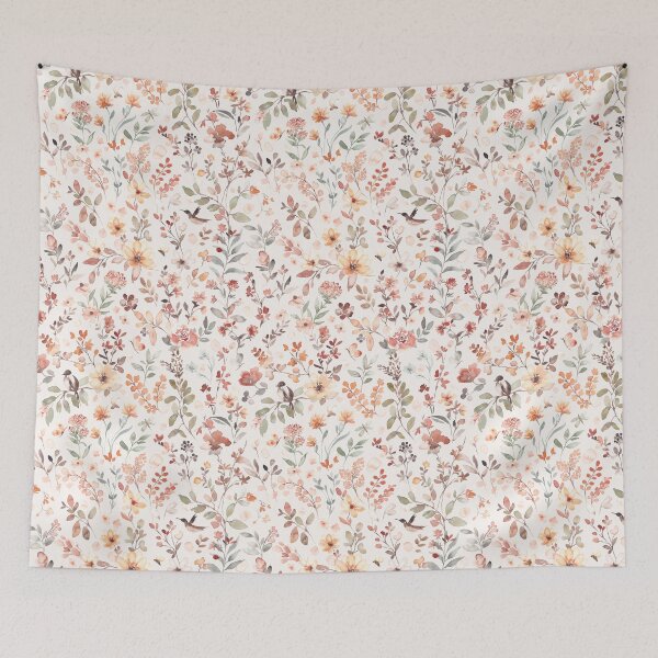 Item preview, Free spirit brown watercolor floral on beige designed and sold by Lolah-Studio.