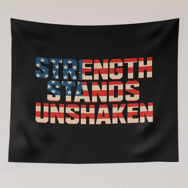 Item preview, Strength Stands Unshaken Patriotic Power Art designed and sold by ArtComixHaven.