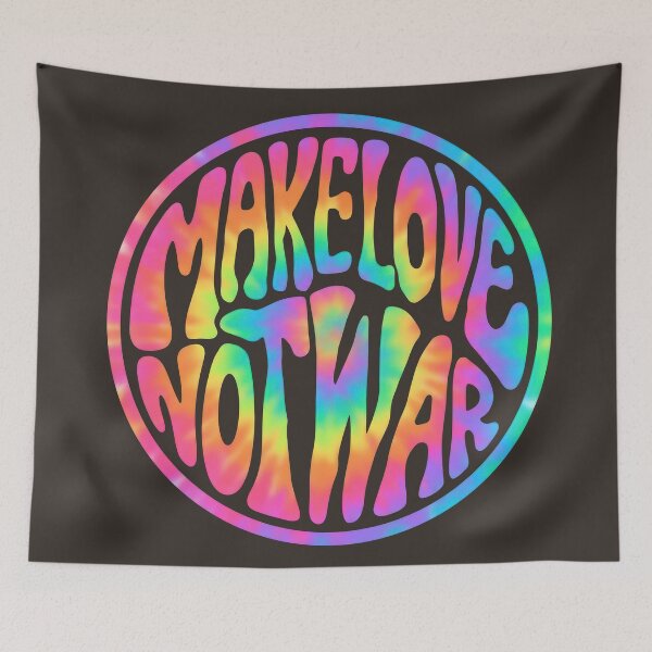 Item preview, Make Love Not War - Round Tie Dye  designed and sold by Daniel Watts.