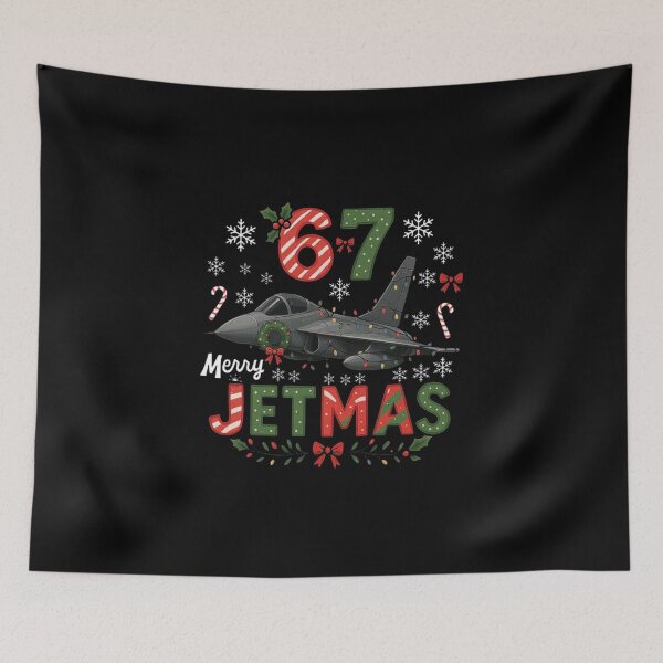 Item preview, Christmas Fighter Jet 67 Merry Jetmas Holiday Lights Design designed and sold by love3617.