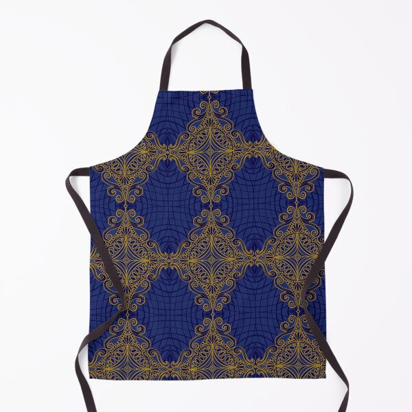 Item preview, Majestic Navy and Gold Baroque Ornament Deep Sapphire Gilded Filigree Repeat designed and sold by JamieWetzel.
