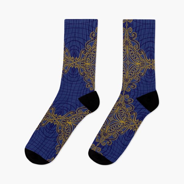 Item preview, Majestic Navy and Gold Baroque Ornament Deep Sapphire Gilded Filigree Repeat designed and sold by JamieWetzel.