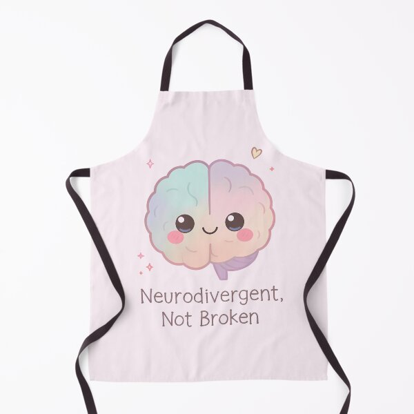 Item preview, “Neurodivergent, Not Broken” Pastel Kawaii Brain – Mental Health Positivity & Neurodiversity Pride Design designed and sold by PureBrain.