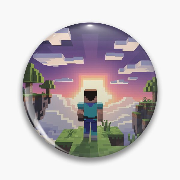 Item preview, Atardecer en la Isla del Cielo Voxel | Explorador de Islas Flotantes de Pixel Quest | Diseño de Paisaje de Aventura Épica designed and sold by pixelpopplanet.
