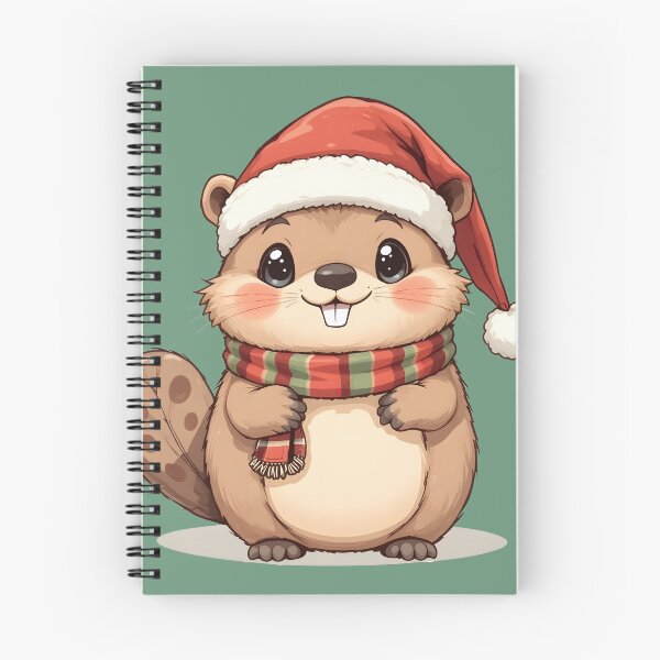 Artikelvorschau, Kawaii Weihnachtsbiber Illustration entworfen und verkauft von wildexperience.