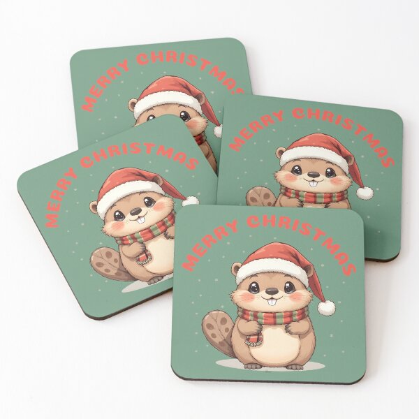 Artikelvorschau, Kawaii Weihnachtsbiber Illustration entworfen und verkauft von wildexperience.