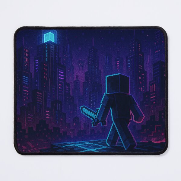 Item preview, Voxel Cyberpunk Night City | Pixel Quest Explorer Neon Sword | Synthwave Gamer Adventure Design designed and sold by pixelpopplanet.