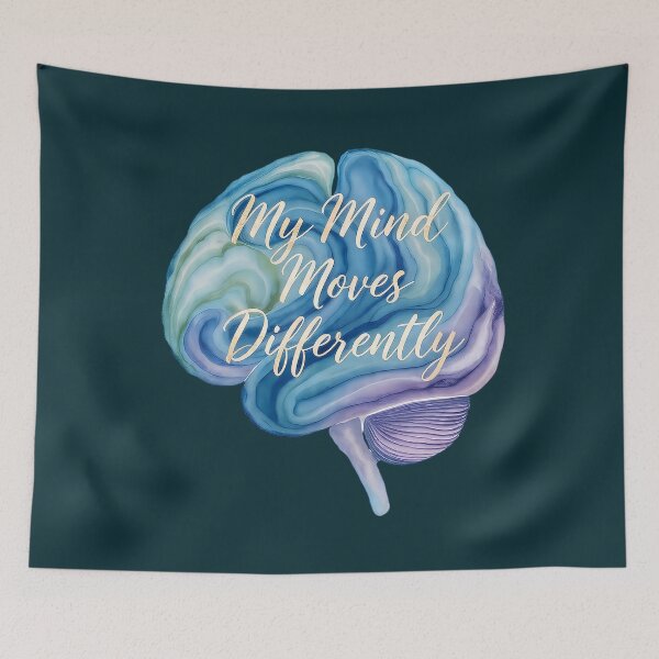 Item preview, “My Mind Moves Differently” Fluid Art Brain – Neurodiversity Pride Abstract Design designed and sold by PureBrain.