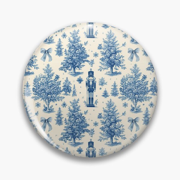 Item preview, Nutcracker Chinoiserie Toile in Blue and White designed and sold by TheChinoiserie.