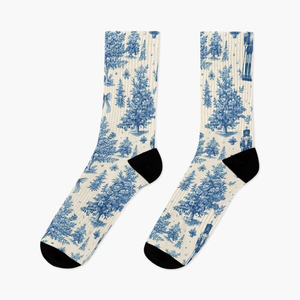 Item preview, Nutcracker Chinoiserie Toile in Blue and White designed and sold by TheChinoiserie.