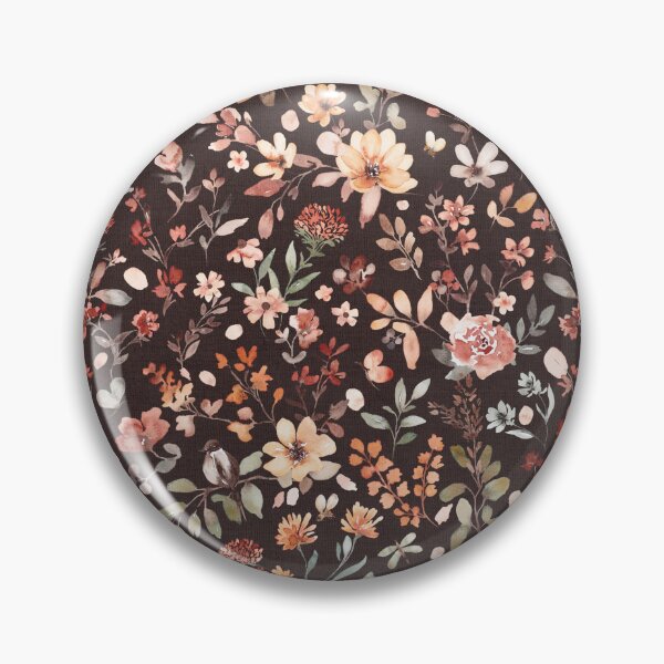 Item preview, Free spirit watercolor floral on brown designed and sold by Lolah-Studio.