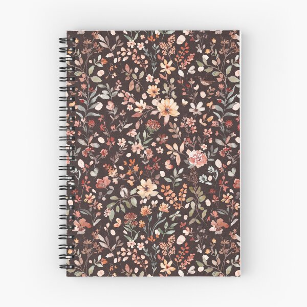 Item preview, Free spirit watercolor floral on brown designed and sold by Lolah-Studio.