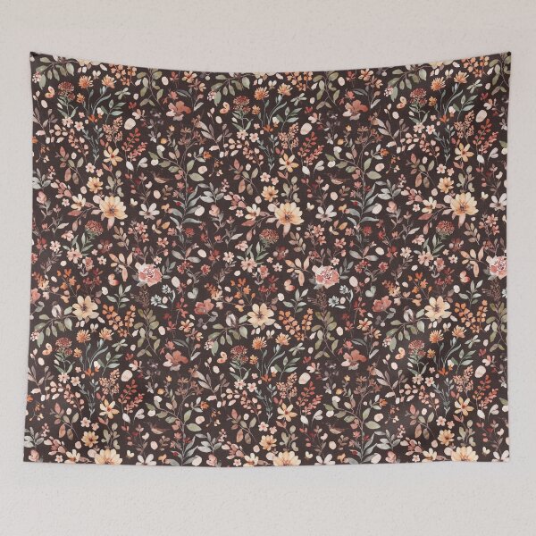 Item preview, Free spirit watercolor floral on brown designed and sold by Lolah-Studio.