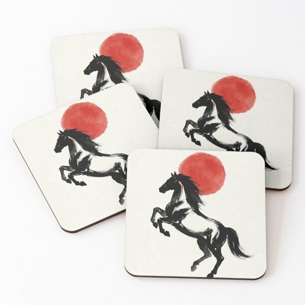 Item preview, Zen Fire Horse - Minimalist Sumi-e Ink Wash designed and sold by SavinMercantile.