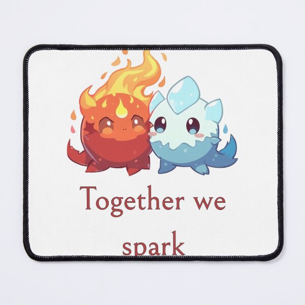 Item preview, Together We Spark – Fire & Ice Chibi Duo designed and sold by Monzora.