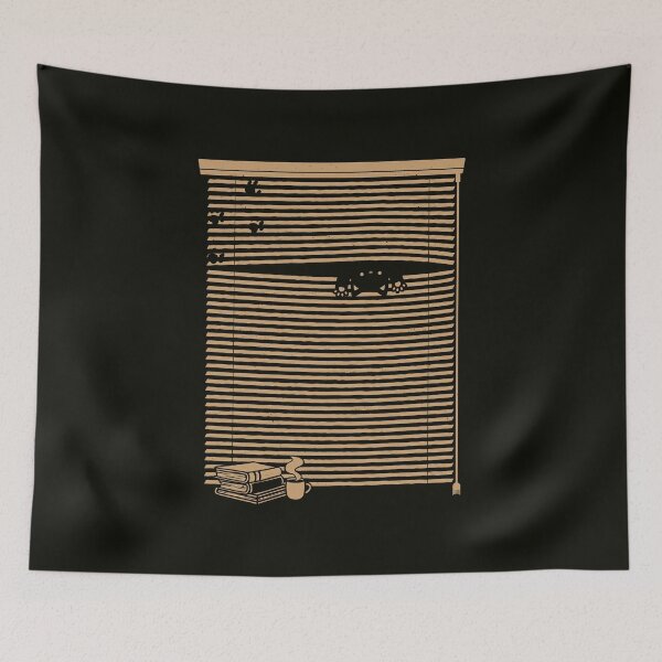 Item preview, Spying Cat Black and White Window by Tobe Fonseca designed and sold by Tobe Fonseca®.