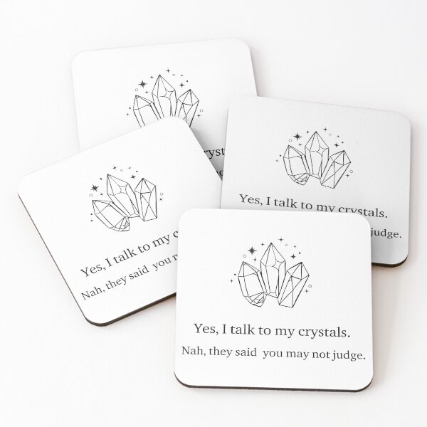 Item preview, Funny Witchy Quote About Talking to Crystals designed and sold by CosmicCutouts.