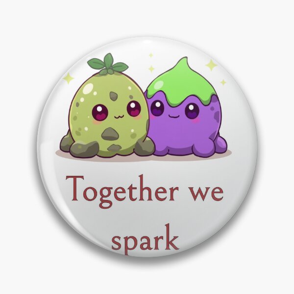 Item preview, Together We Spark – Cute Slime Duo designed and sold by Monzora.