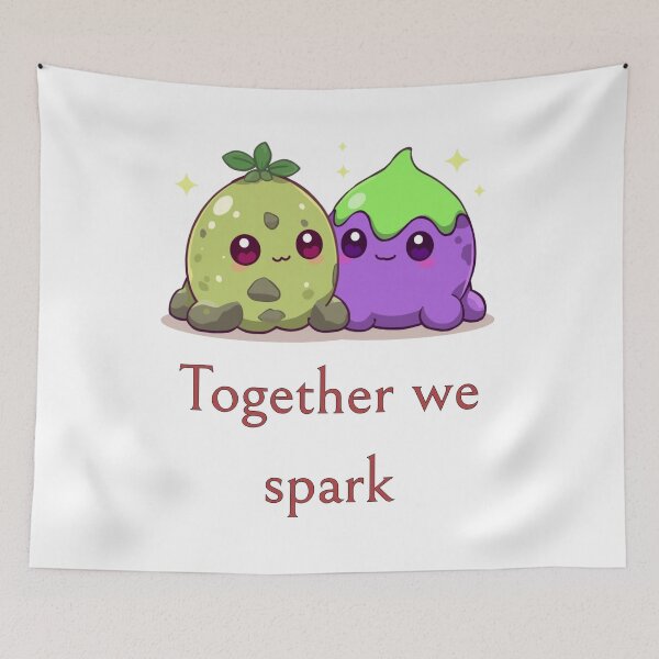Item preview, Together We Spark – Cute Slime Duo designed and sold by Monzora.