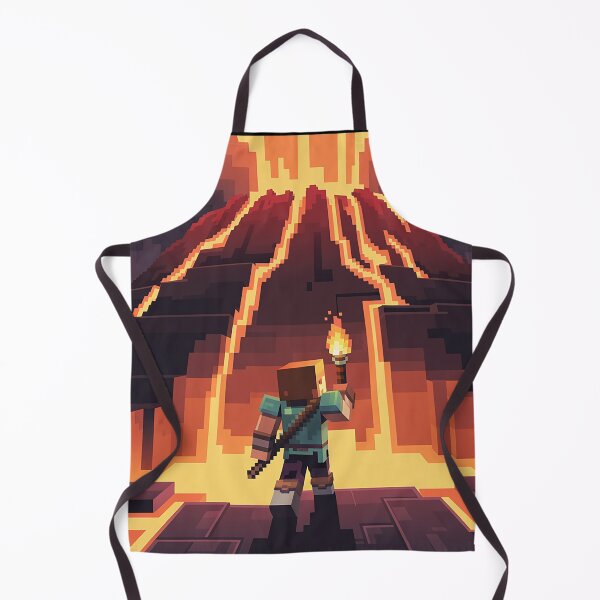 Item preview, Voxel Lava Volcano Ascent | Pixel Quest Explorer Adventure Poster | Blocky Hellscape Gamer Design designed and sold by pixelpopplanet.