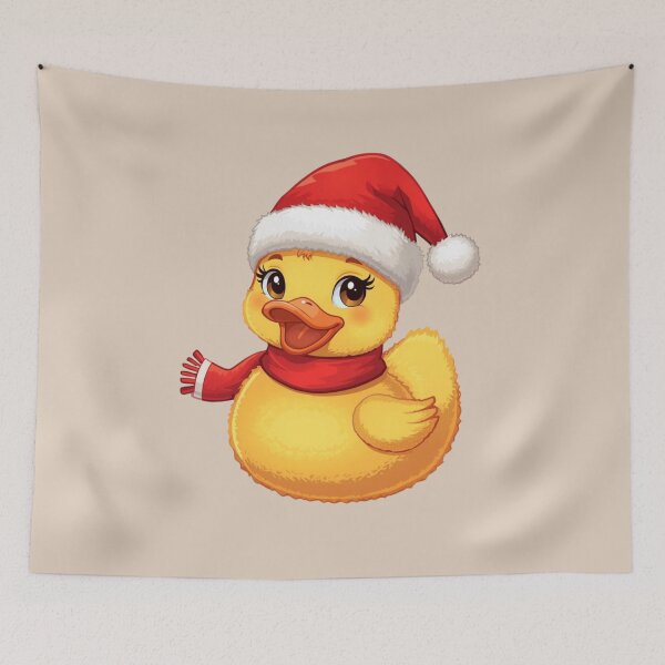 Item preview,  Cute Yellow Duck Wearing Santa Hat designed and sold by Nature's Palette.