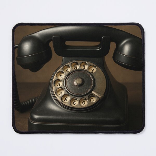 Item preview, Vintage Rotary Dial Telephone on Brown Studio Background—Classic Communication and Nostalgia designed and sold by Bure-NS.