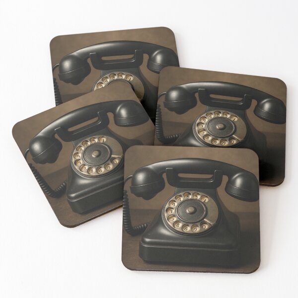 Item preview, Vintage Rotary Dial Telephone on Brown Studio Background—Classic Communication and Nostalgia designed and sold by Bure-NS.