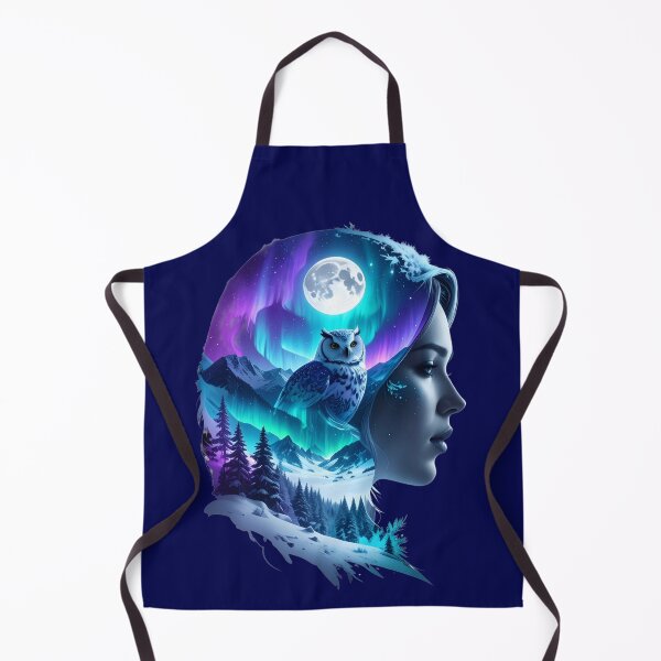 Item preview, Guardian Owl Spirit: Arctic Aurora Portrait in Blue T-shirt,Tee designed and sold by Alicjareign.