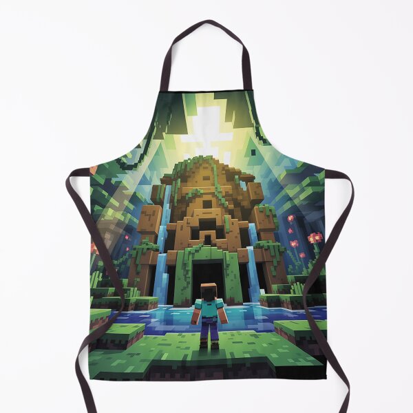 Item preview, Voxel Jungle Temple Adventure | Pixel Quest Art Steve Exploring Ancient Ruins | Lost Structure Gamer Design designed and sold by pixelpopplanet.