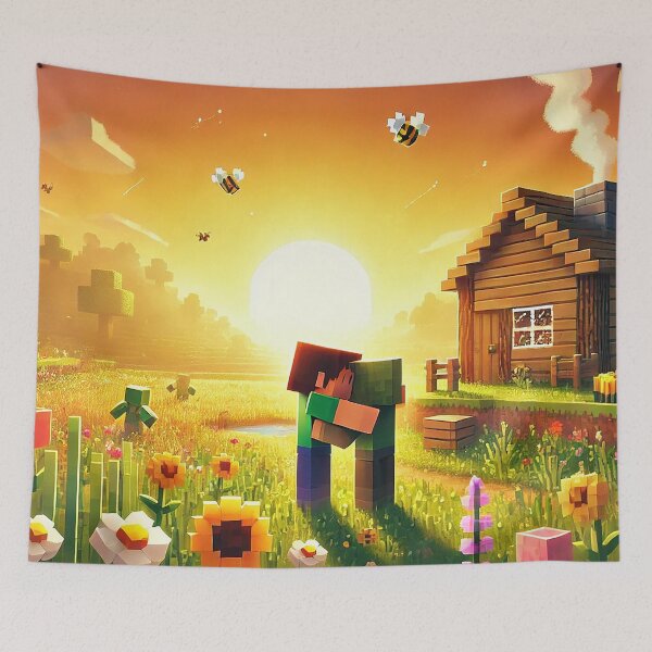 Item preview, Cozy Romance | Pixel Quest Voxel Sunset Love Story | Cottagecore Flowers & Bees Design designed and sold by pixelpopplanet.