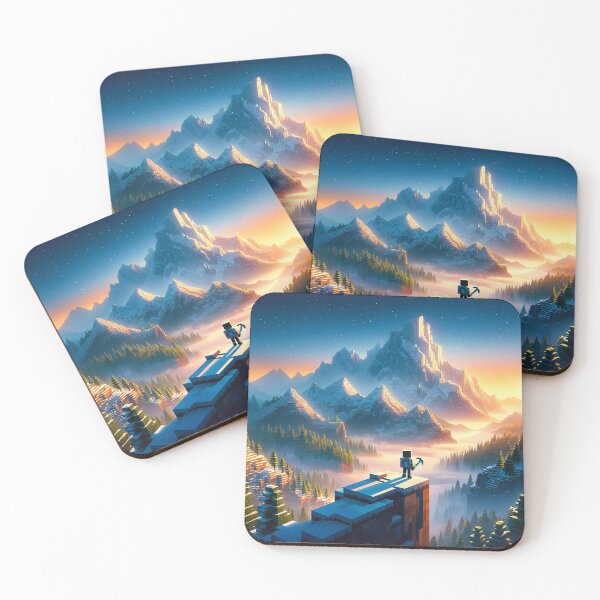 Item preview, Epic Voxel Mountain Vista | Pixel Quest Explorer Sunset Landscape Design designed and sold by pixelpopplanet.