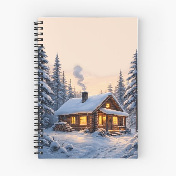 Item preview, Cozy Winter Cabin - Snowy Log Cabin Christmas Night designed and sold by PunchDrop.